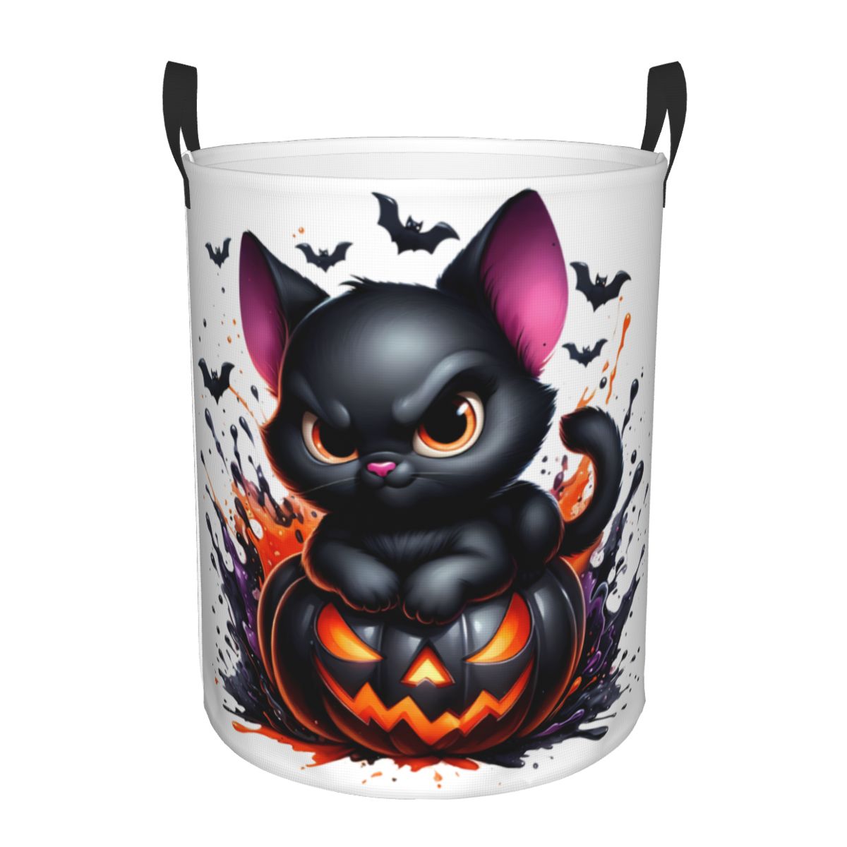 Baby Nursery Laundry Basket - Kosz na pranie Halloween Czarny Kot
