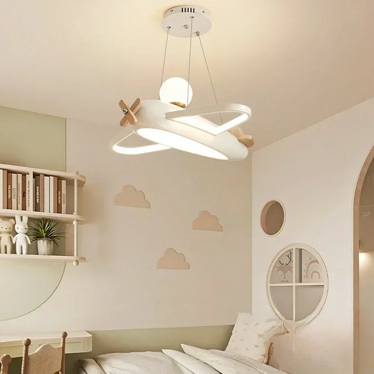 Baby Nursery Chandelier - Nowoczesny romantyczny kremowo-niebieski żyrandol LED w