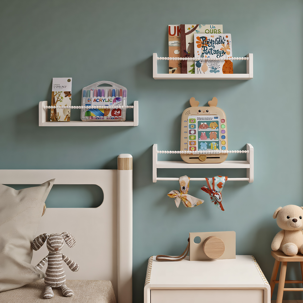 Baby Bookshelf Small - Półki wiszące na książki do pokoju
