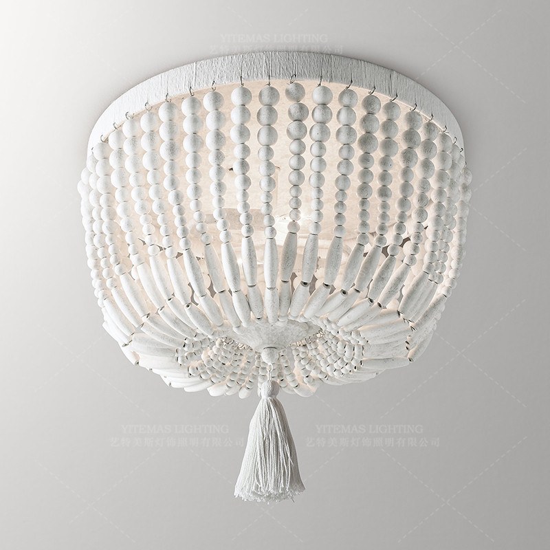 Wyblakły białe drewno koraliki – Baby Nursery Chandelier recenzja i cena