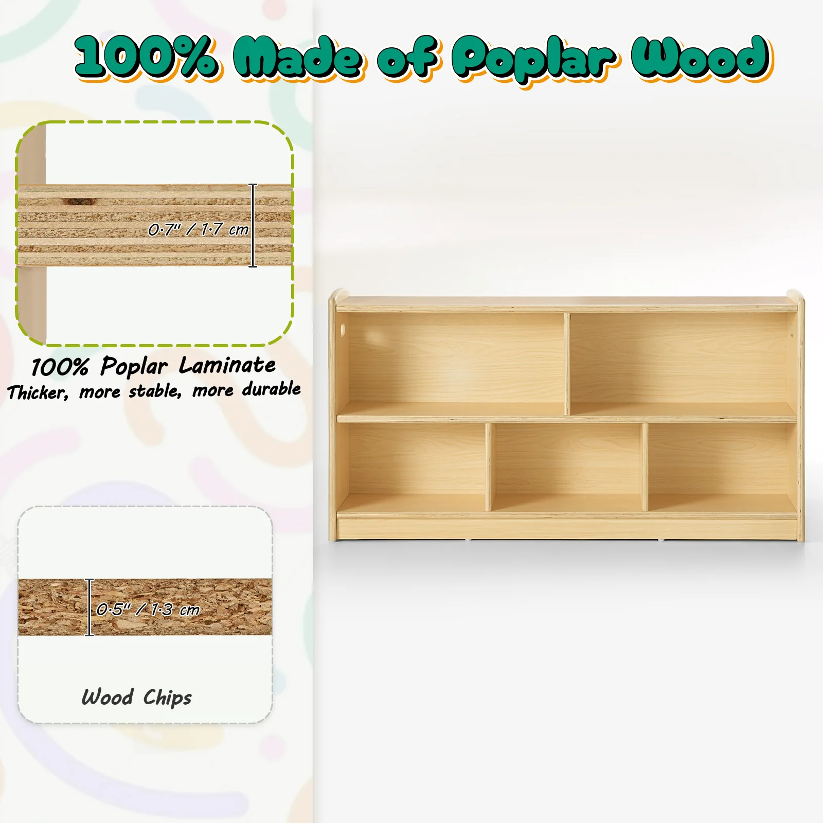 2-poziomowa drewniana szafka M – Baby Bookshelf Small recenzja i cena