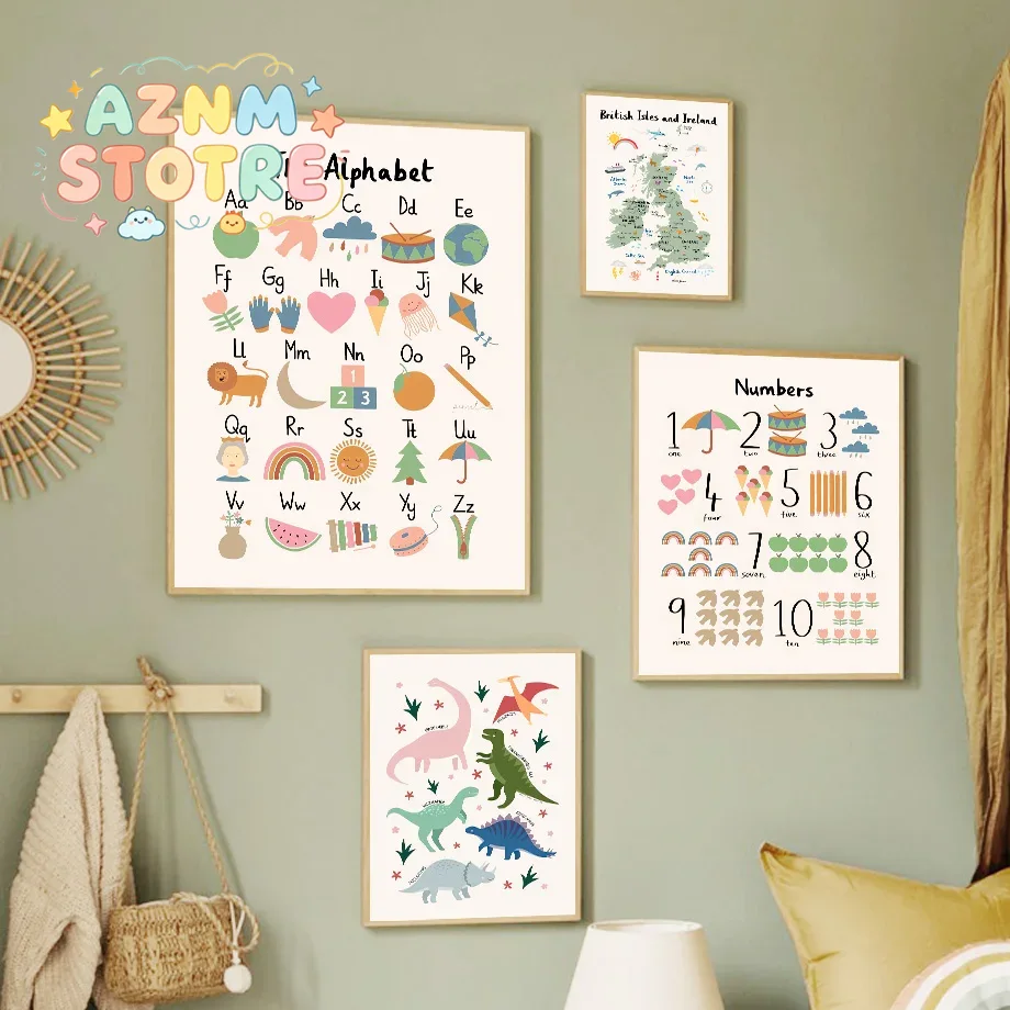 Mapa świata zwierząt, dinozaur – Baby Nursery Things recenzja i cena