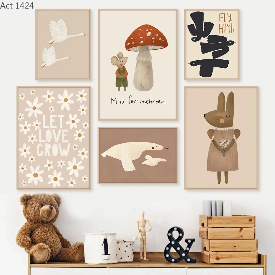 Boho Kreskówkowe Plakaty z Kró – Baby Nursery Frames recenzja i cena